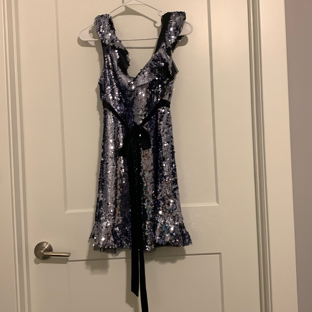 Purple sequined free people mini dress NWT